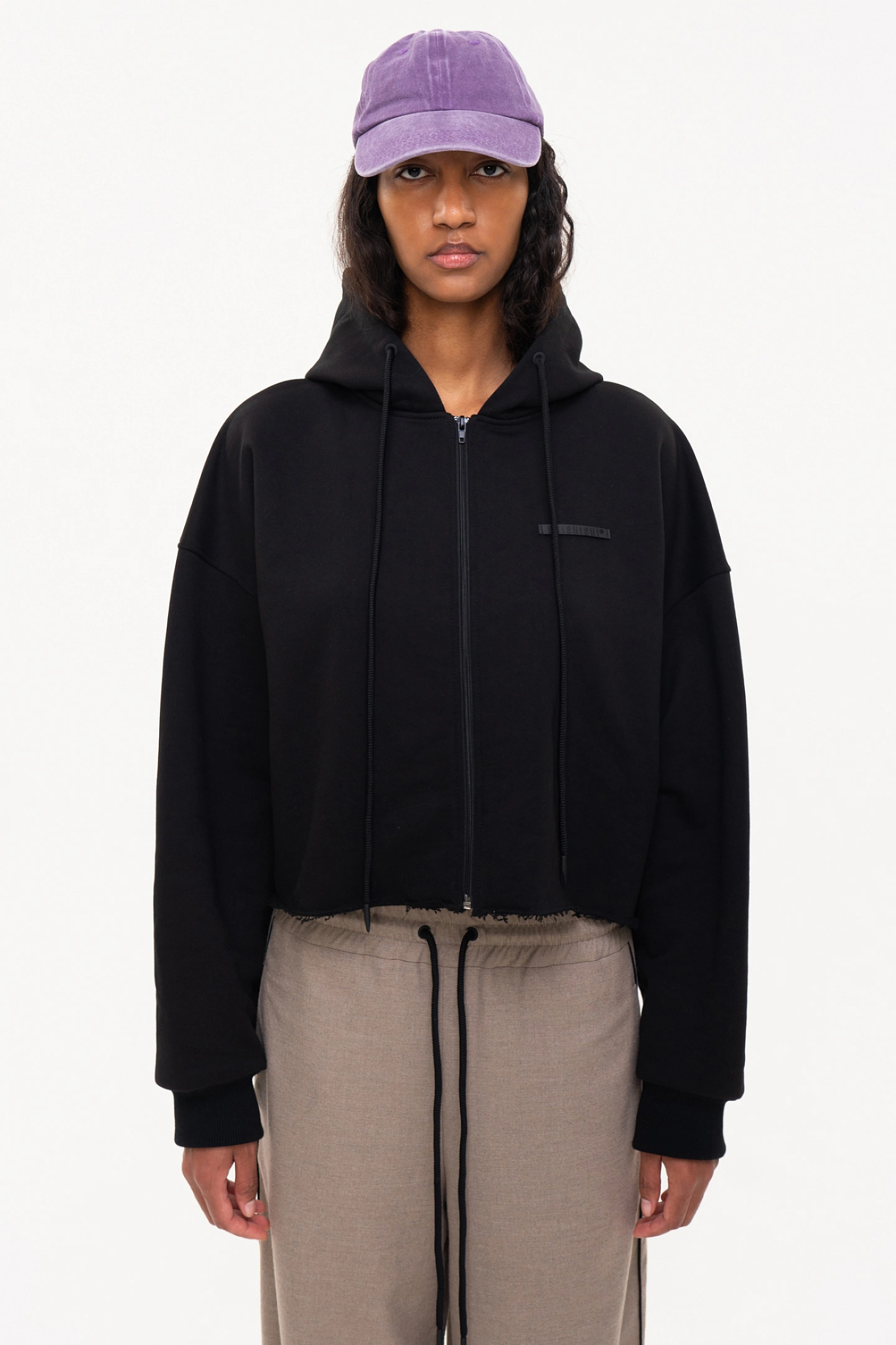 Худи с отделкой из фланели и брюки из фланели