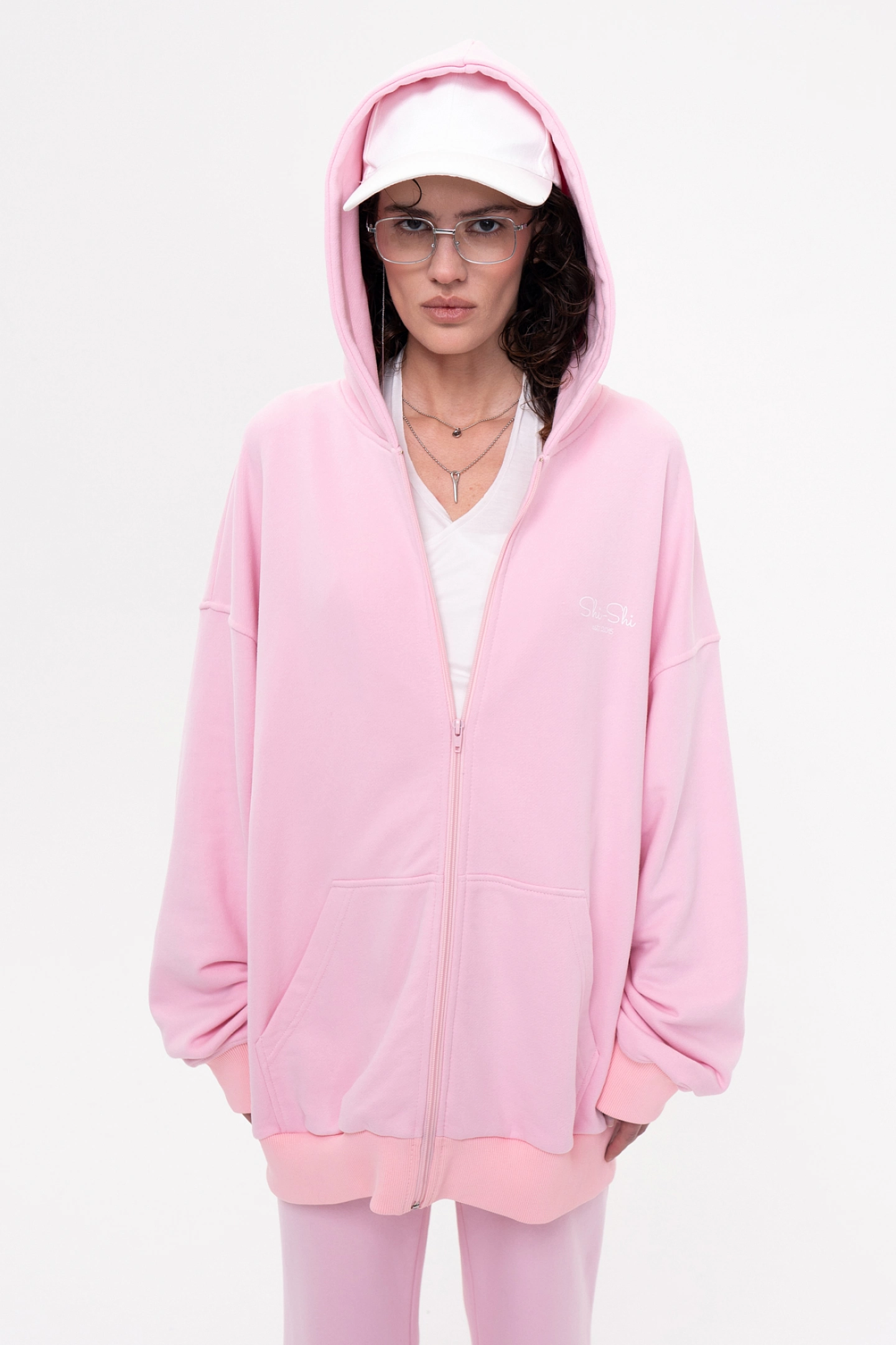 Худи на зипе и брюки клеш из футера