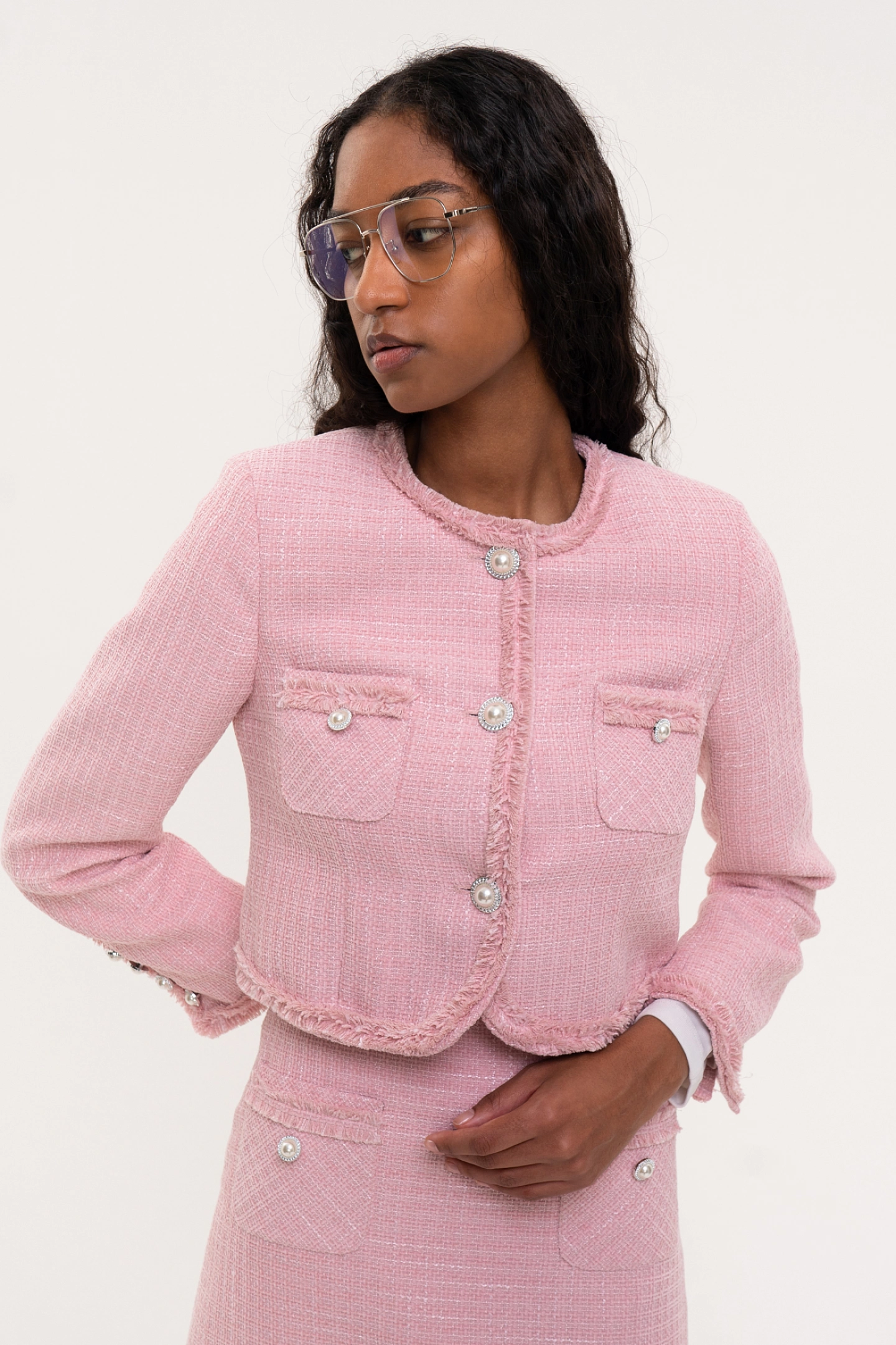 Жакет из твида и юбка-мини из твида