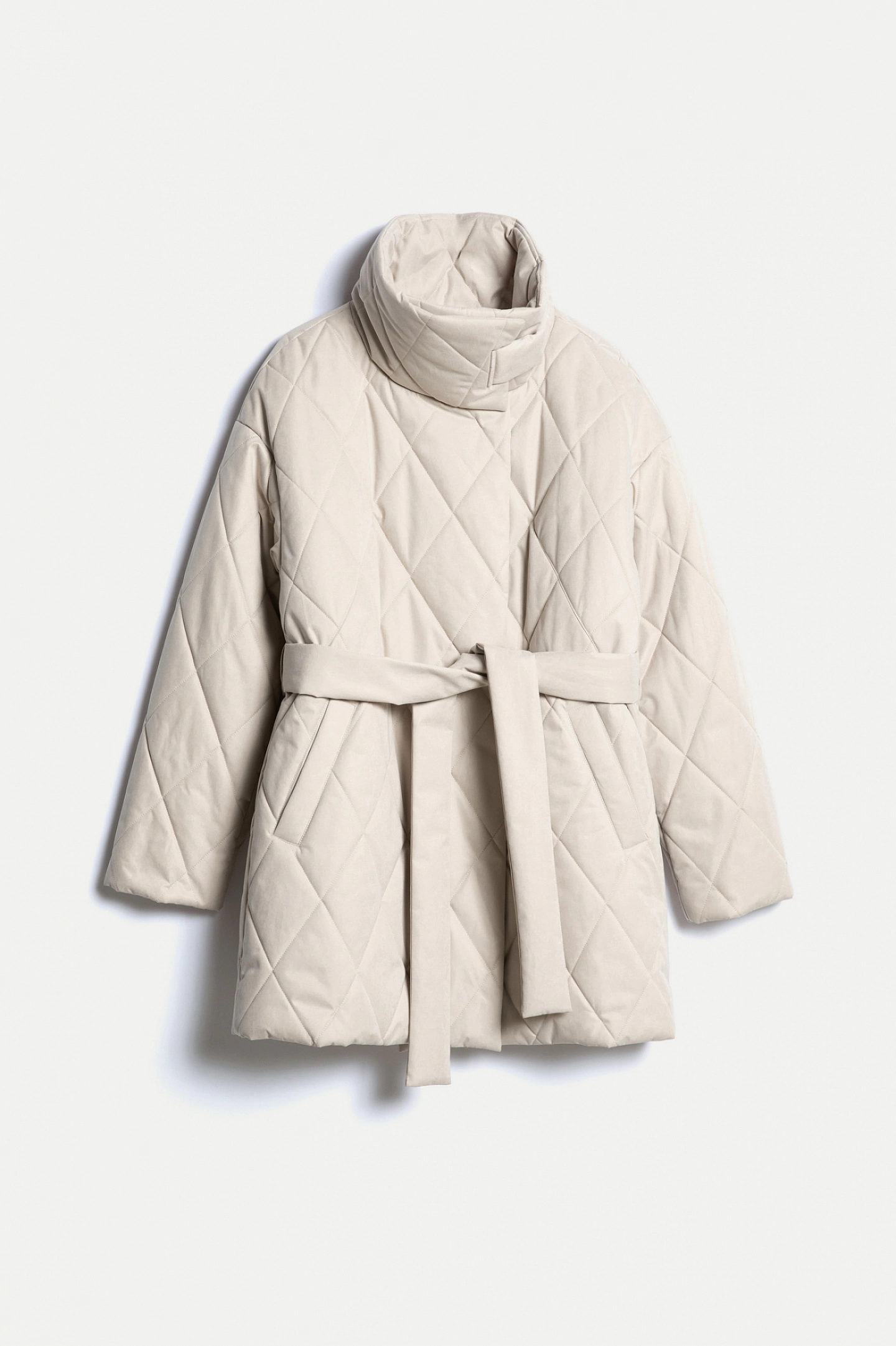 Stand collar quilted jacket