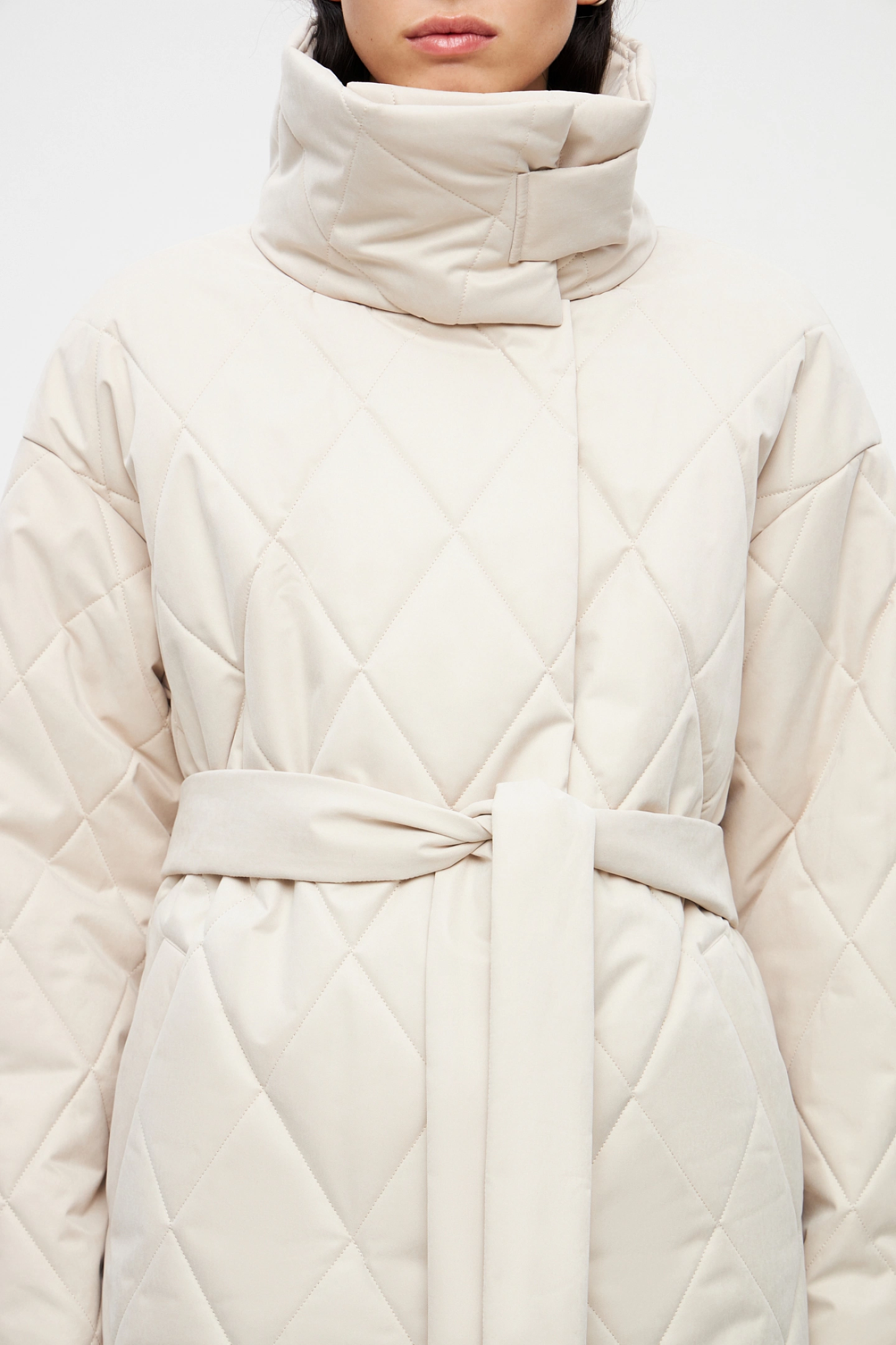 Stand collar quilted jacket