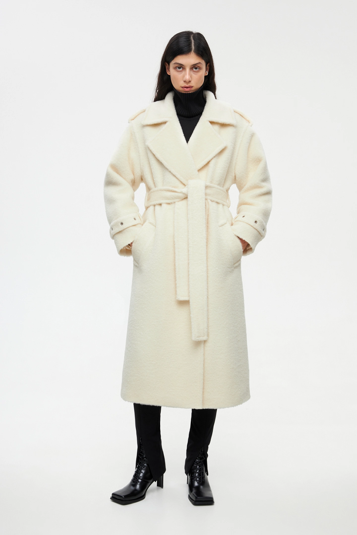 Пальто - тренч из искусственного меха