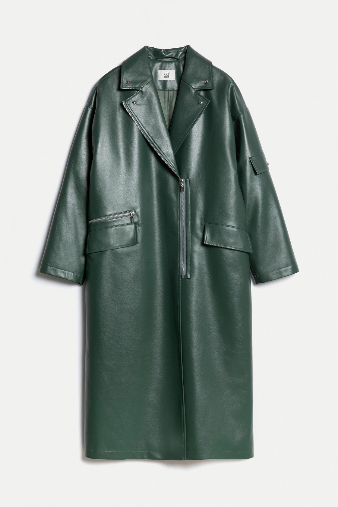 Warmed eco-leather coat