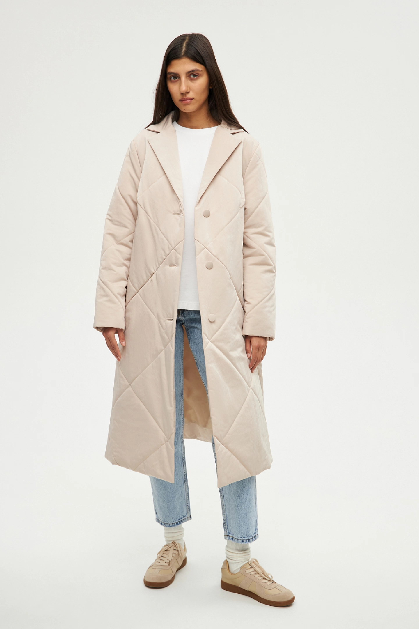 Trapeze quilted coat