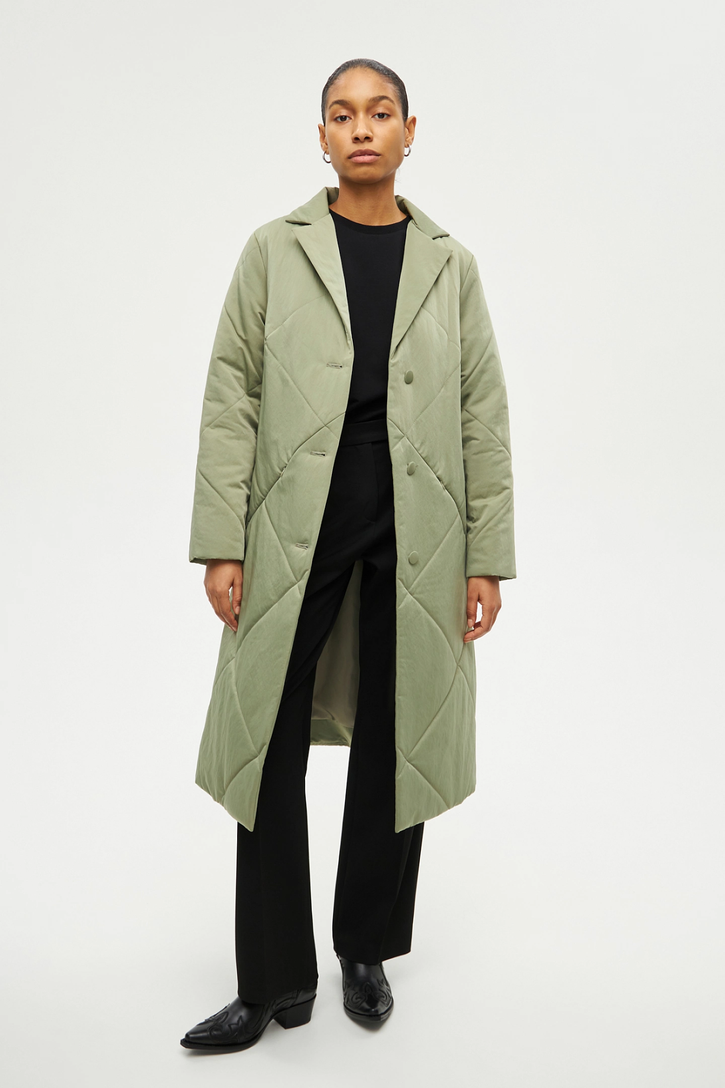 Trapeze quilted coat