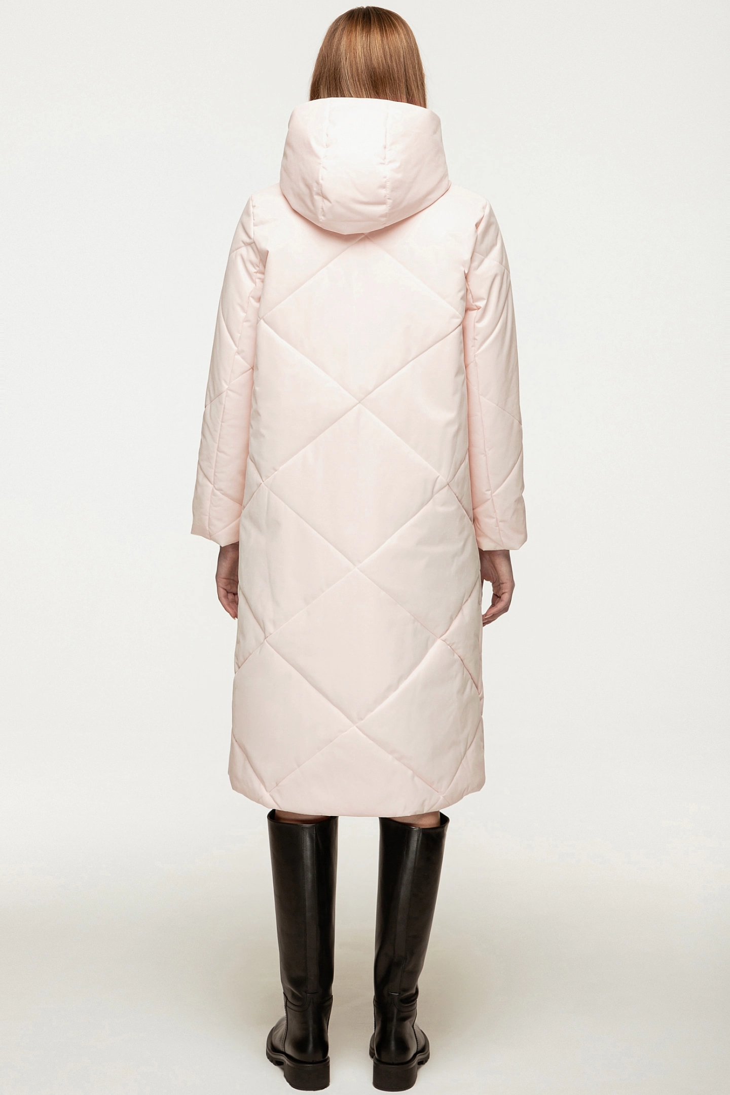 Hood straight quilted coat