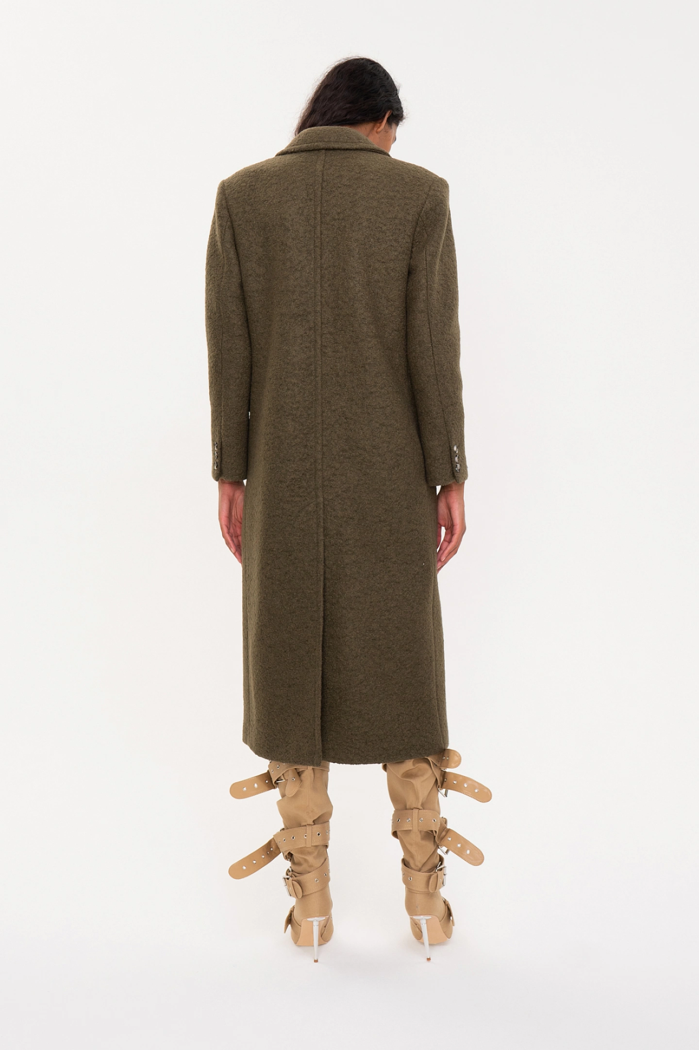 Peacoat coat with peak lapels