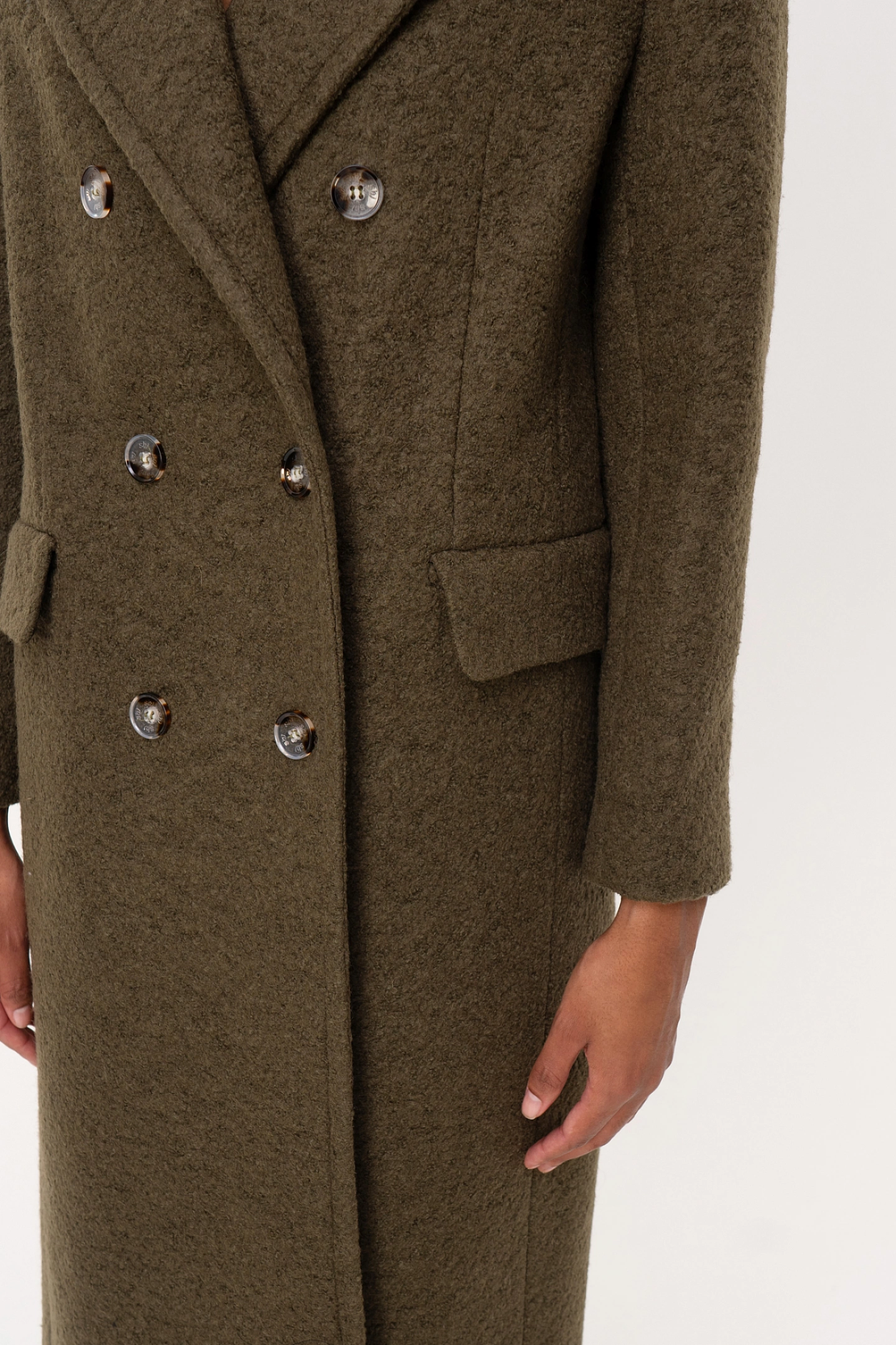 Peacoat coat with peak lapels